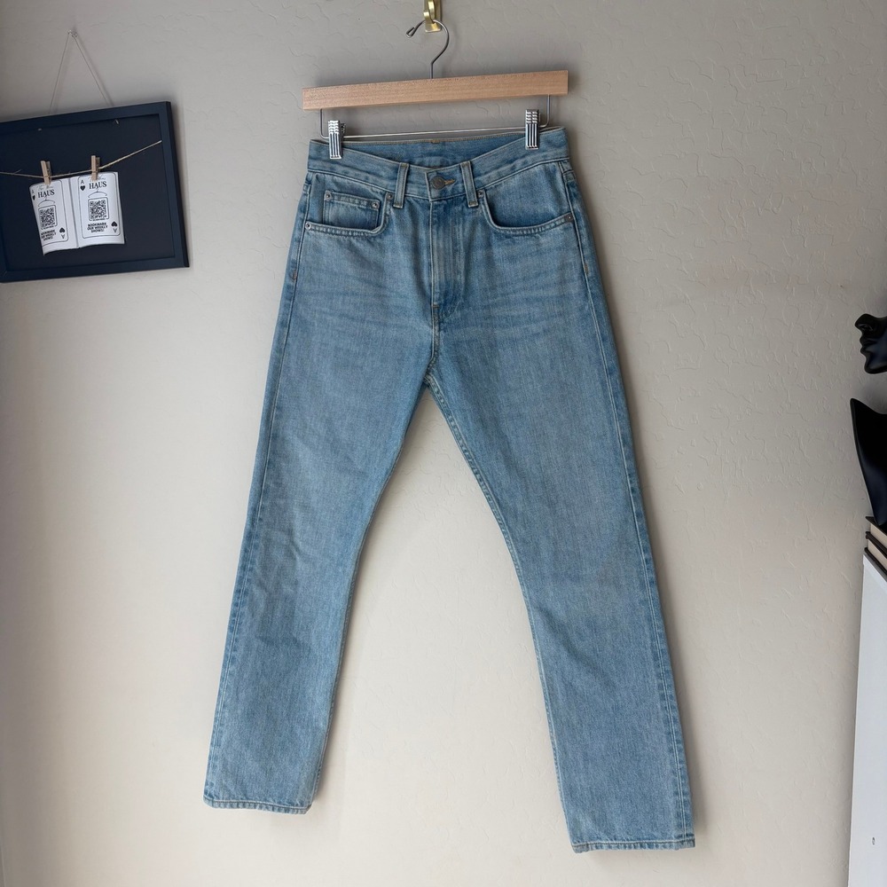 Brock Collection Jeans High Rise Straight Leg Light Wash Denim Jeans Size 27‎